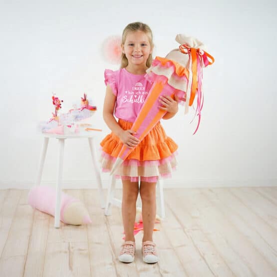 Schulanfang Outfit Orange Pink Kik
