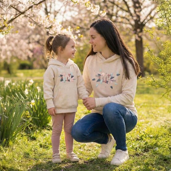 Stickset Hi Partnerlook Mama Kind Hoodie Kik