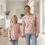 Sweater French Terry Sommersweat Mit Herzen Helles Lachsrosa Kik