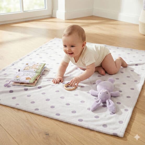 Kuschelfleece Dots Helles Smoky Lavendel Kif