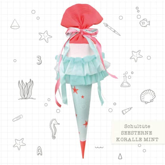 Schultuete Seesterne Koralle Mint