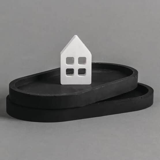 Silikon Gießform – Untersetzer Oval - Raysin Schwarz