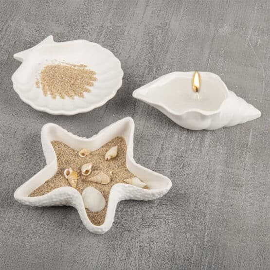 Silikon Gießformen Set – Seestern & Muscheln – Dekoschalen