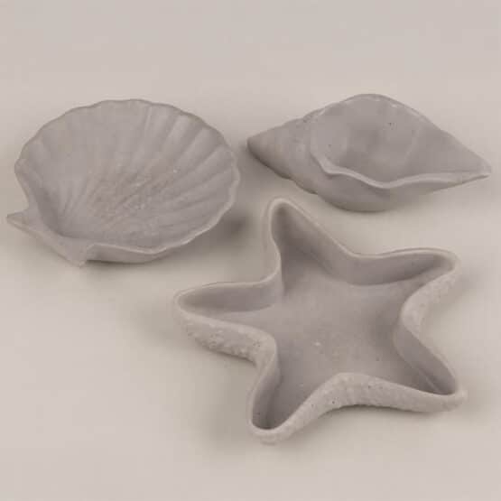 Silikon Gießformen Set – Seestern & Muscheln – Dekoschalen