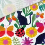 Single Jersey Naive Painting Cats Cremeweiss 2