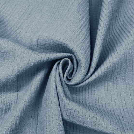 Vintage Musselin gesteppte Streifen – Dusk Blue