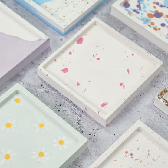 Diy Stoffe Inspiration 599b Giessen Untersetzer Quadratisch Flakes Farbpigmente