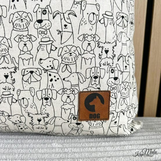DIY Stoffe Inspiration - Kissen Canvas Dogs - Label