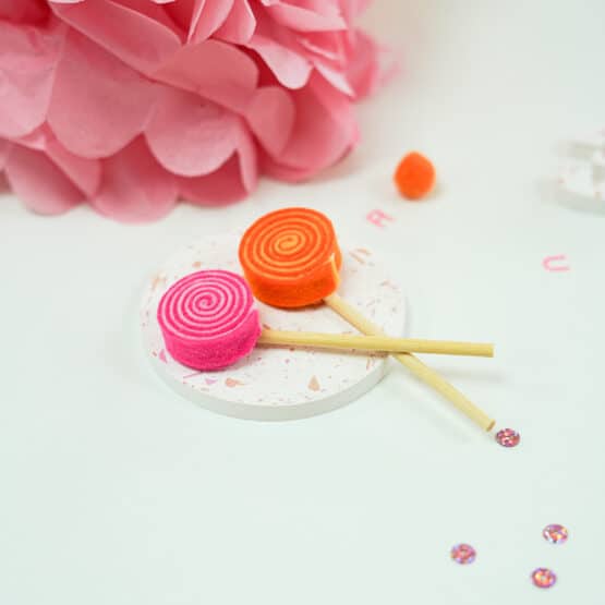 DIY Stoffe Inspiration - Gießen - Paket - Untersetzer - Pink - Orange - Pigment - Filz