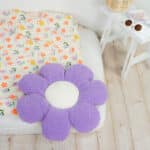 Diy Stoffe Inspiration 604b Blumen Kissen Boucle Lavendel Cremeweiss