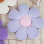 Diy Stoffe Inspiration 604h Blumen Kissen Frotteejersey Rosa Lavendel