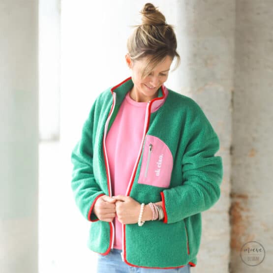 Diy Stoffe Outfit 581c Boucle Emerald Popeline Helles Pink