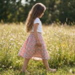 Musselin Retro Flowers Blossom White Kik