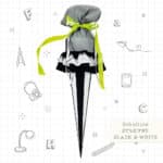 Schultuete Streifen Black And White