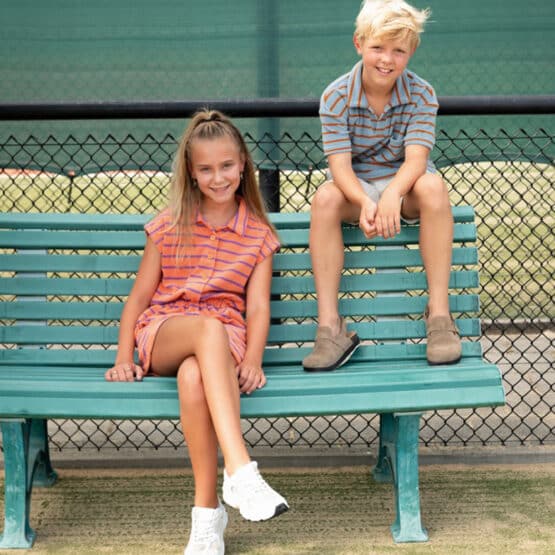 Frottee Jersey Streifen Orange 1