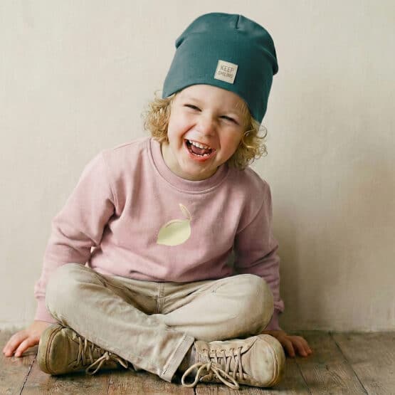 Helles Altrosa French Terry Buendchen Dunkler Salbei Kif