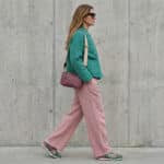 Kunstleder Shiny Suede Candy Rose Stepp Musselin Kif