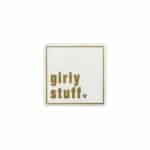 Label „girly stuff“ – 40 x 40 mm – Cremeweiß