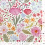 Musselin Cheerful Flowers Warmweiss
