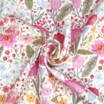 Musselin Cheerful Flowers Warmweiss 3