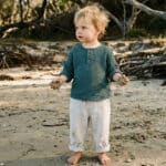 Musselin Dunkler Salbei Hose Lewin Leinen Natur 3 Kif