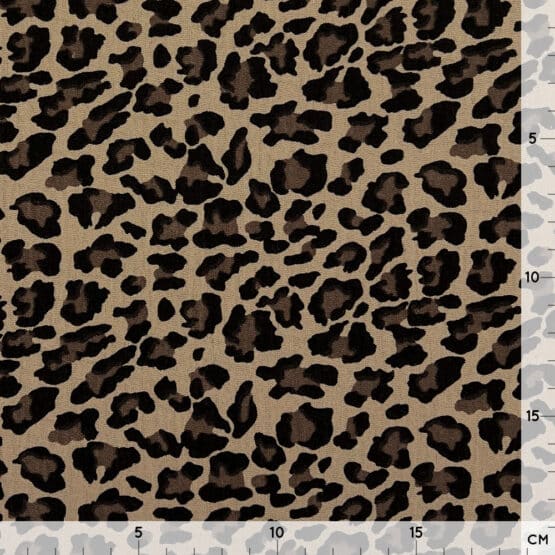 Musselin Leoprint Camel Beige