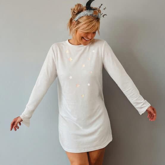 Plottemotiv Sterne Perlmutt Weiss