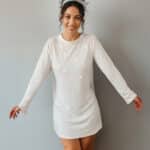 Plottemotiv Sterne Perlmutt Weiss Single Jersey Warmweiß