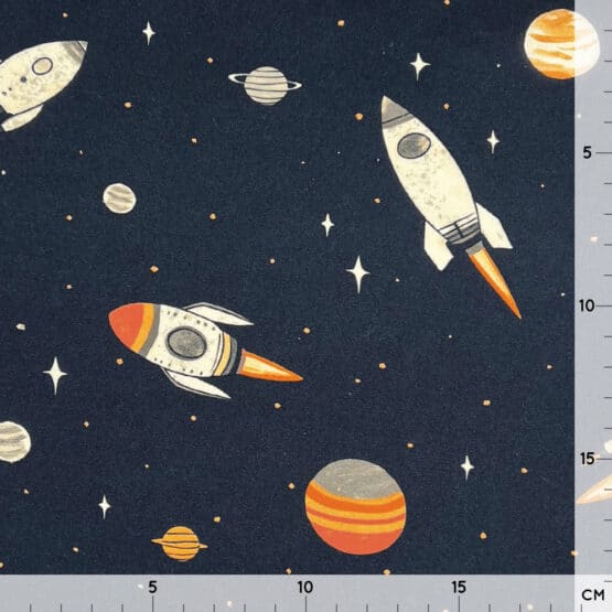 Popeline – Weltraum – Dunkelblau