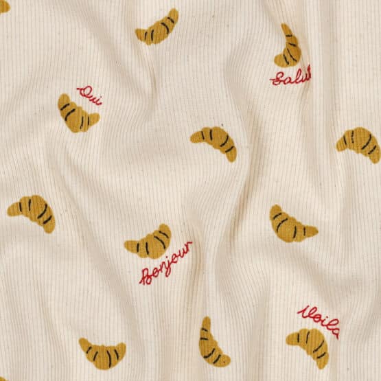 Rippenjersey Mini Croissants Leichte Qualitaet Natur Sprenkel 2