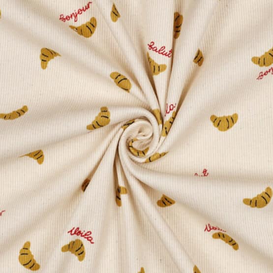 Rippenjersey Mini Croissants Leichte Qualitaet Natur Sprenkel 3