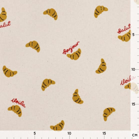 Rippenjersey Mini Croissants Leichte Qualitaet Natur Sprenkel