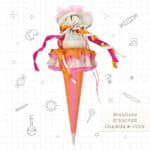 Schultuete Streifen Orange Pink 1