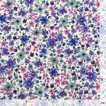 Single Jersey Lavendel Blau Blueten Warmweiss