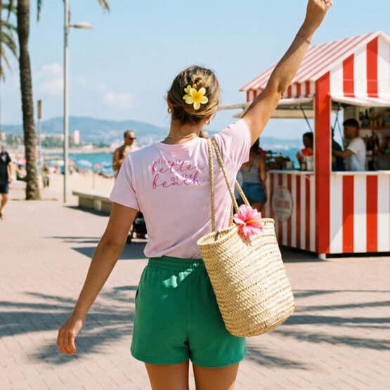 Single Jersey Zartes Altrosa French Terry Emerald Plott Better At The Beach Kif