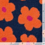 Teddyfleece Big Flowers Marineblau 1