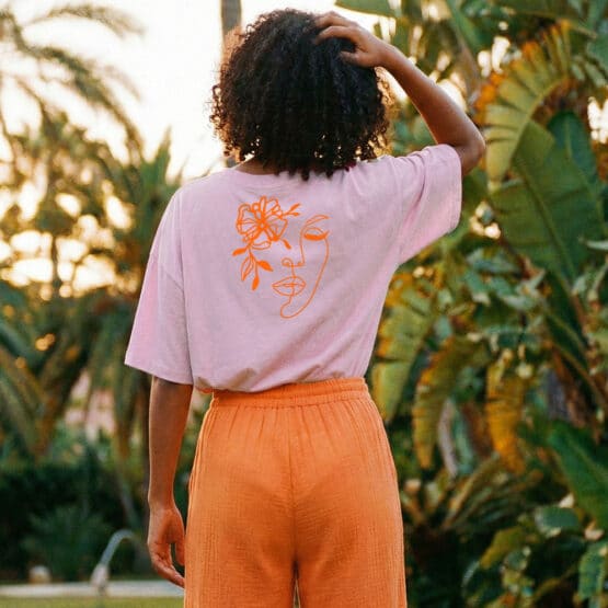 Zartes Altrosa Neon Orange Musselin Plott Mediterraner Mix Kif