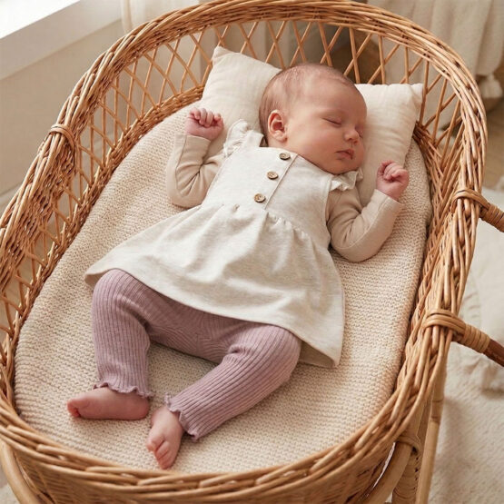 Baby Outfit Latzkleid Leene French Terry Natur Leggings Luany Breiter Rippenjersey Helles Altrosa Kik