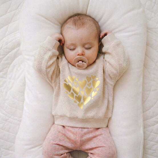 Baby.outfit Frottee Jersey Natur Pointelle Lachs Waffelstrick Kik