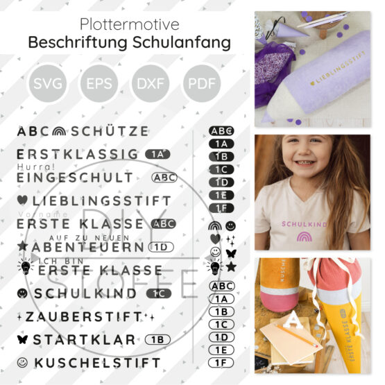 Beschriftung Schulanfang Und Stifte Plottermotive Diy Stoffe 1