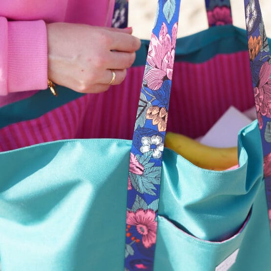 DIY Stoffe Inspiration - Strandtasche XL - Aquamarin Outdoor - Gurtband