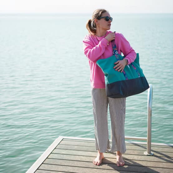 Diy Stoffe Inspiration 605n Strandtasche Xl Aquamarin Outdoor Gurtband