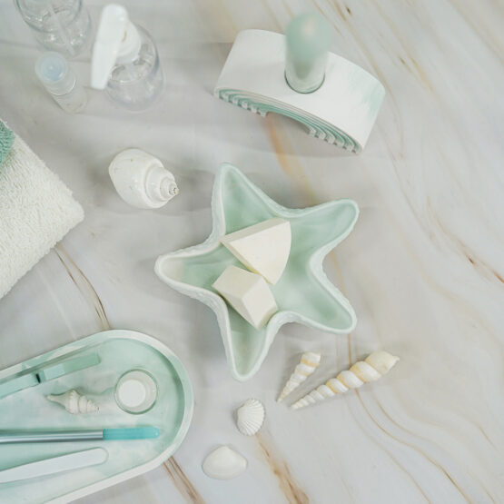 Diy Stoffe Inspiration 605p Giessen Paket Wellness Mint Muscheln Schale Oval Kerzenhalter Pigment Pinie