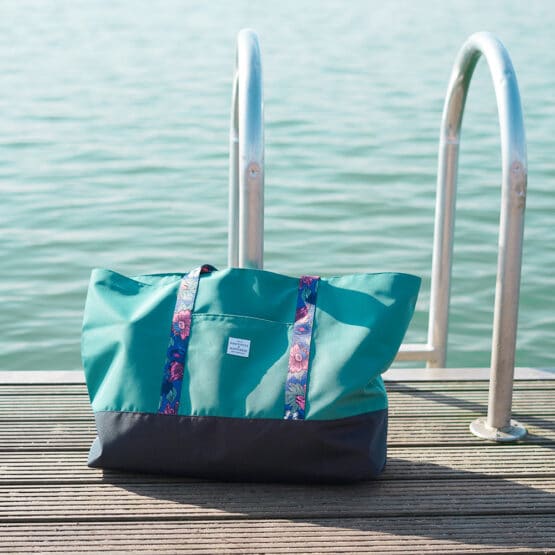 Diy Stoffe Inspiration 605r Strandtasche Xl Aquamarin Outdoor Gurtband