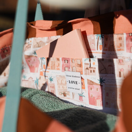 Diy Stoffe Inspiration 607e Strandtasche Xl Streifen Coral Caramel Baumwoll Deko Haeuser Label