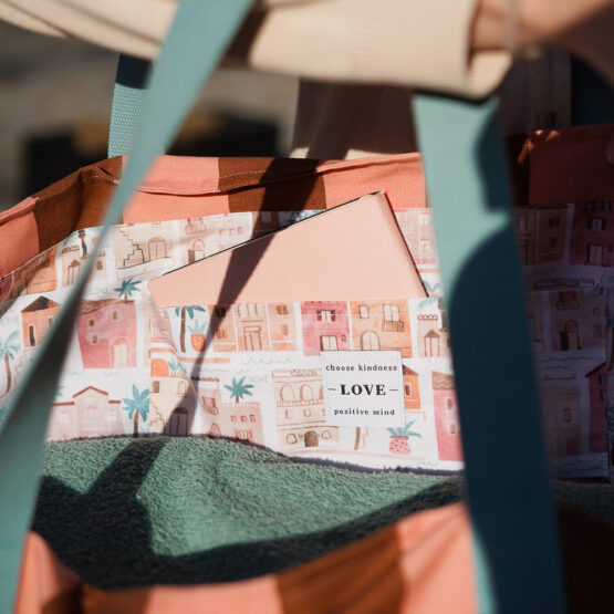 Diy Stoffe Inspiration 607f Strandtasche Xl Streifen Coral Caramel Baumwoll Deko Haeuser Label