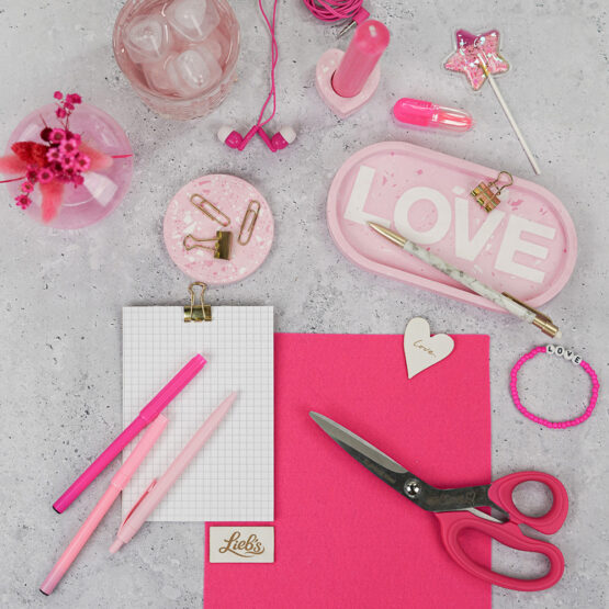 Diy Stoffe Inspiration 607i Giessen Paket Pink Love Schal Oval Buchstaben Filz Kreis Kerzenhalter Herz Fuchsia Label