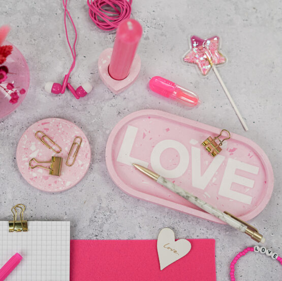 Diy Stoffe Inspiration 607u Giessen Paket Pink Love Schal Oval Buchstaben Filz Kreis Kerzenhalter Herz Fuchsia Label