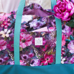 Diy Stoffe Inspiration 608a Strandtasche Xl Streifen Painted Flowers Outdoor Gurtband Label