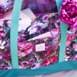 Diy Stoffe Inspiration 608c Strandtasche Xl Streifen Painted Flowers Outdoor Gurtband Label